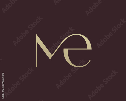 ME letter logo icon design. Classic style luxury initials monogram.
