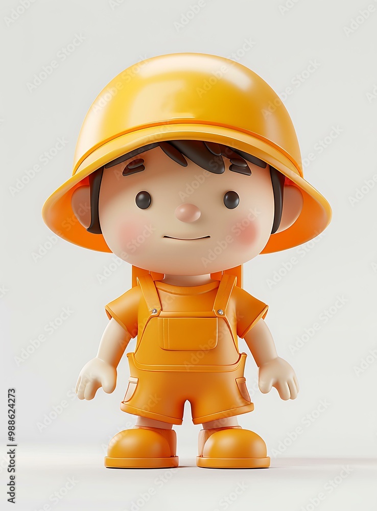 3D rendering of a cute construction worker 3D rendering of a cute construction worker