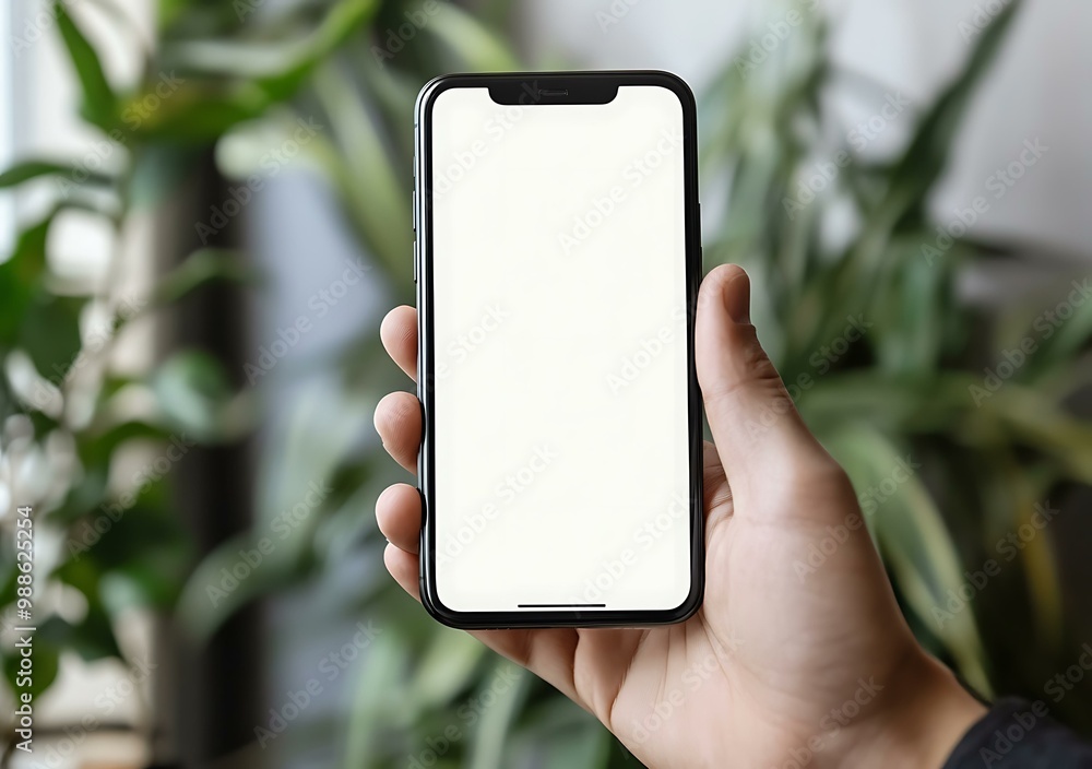 Hand Holding Smartphone With Blank Screen Mockup Hand Holding Smartphone With Blank Screen Mockup