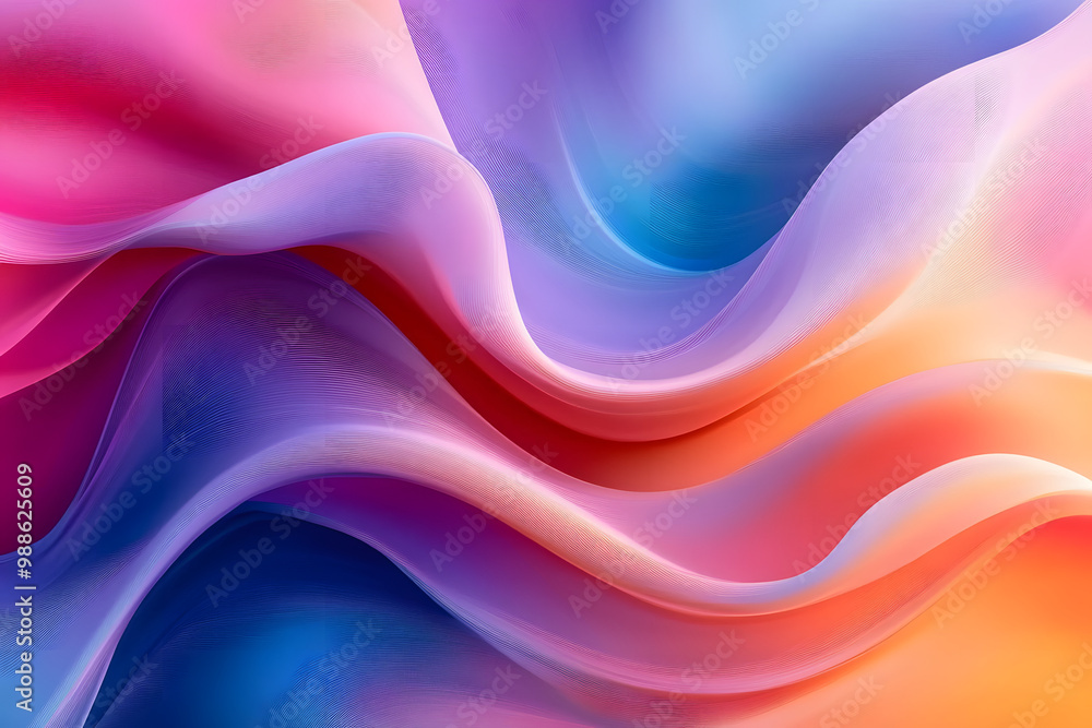 Fototapeta premium Abstract art wavy gradient background. AI generative