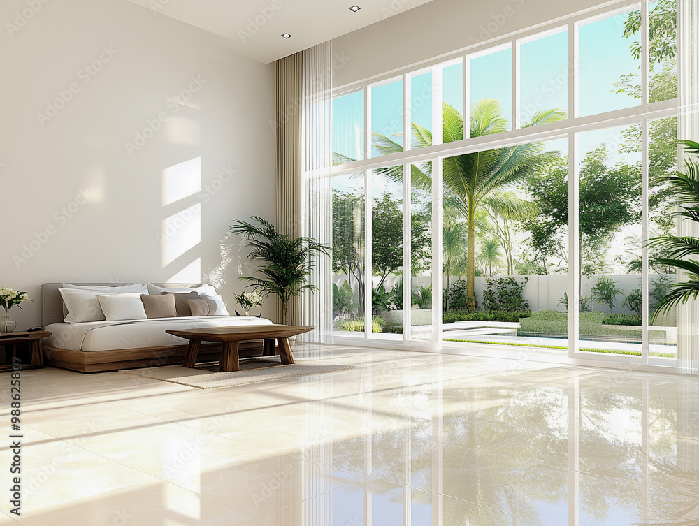Fototapeta premium Modern interior design master bedroom at daylight
