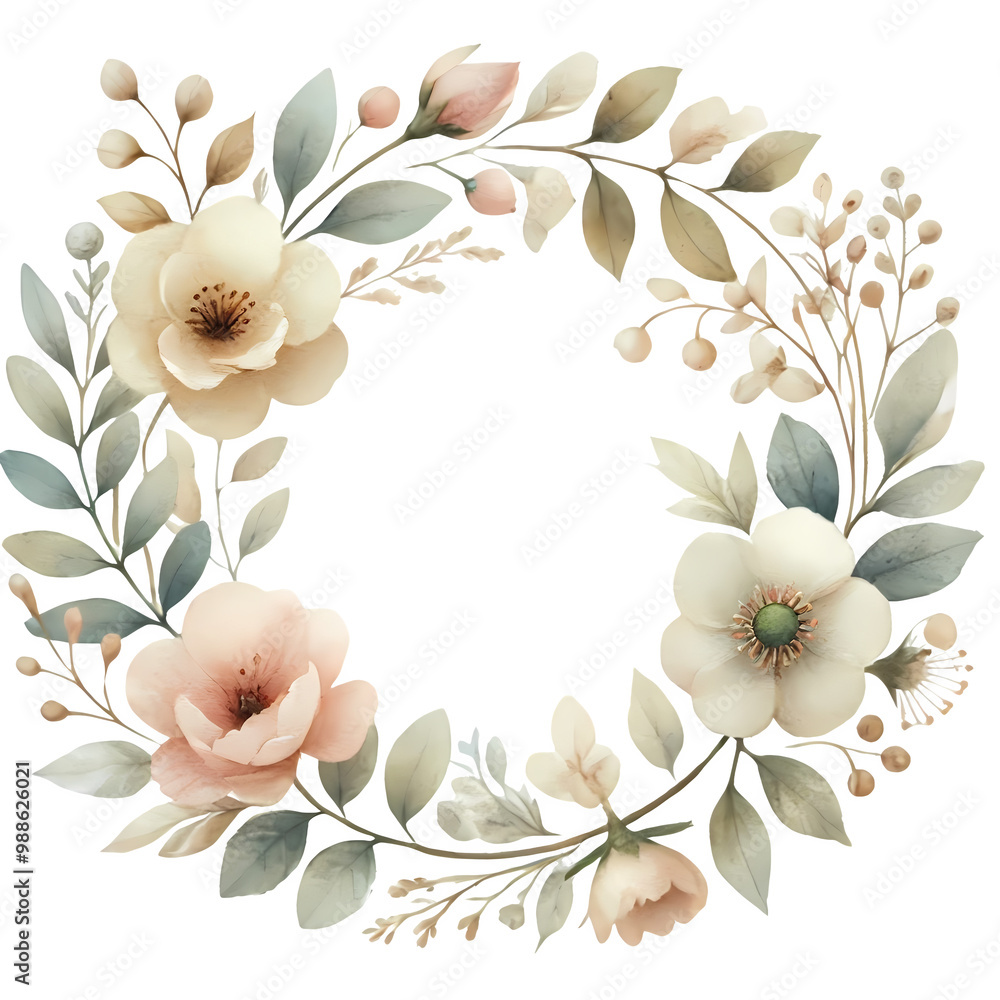 Obraz premium boho animal - flower wreath