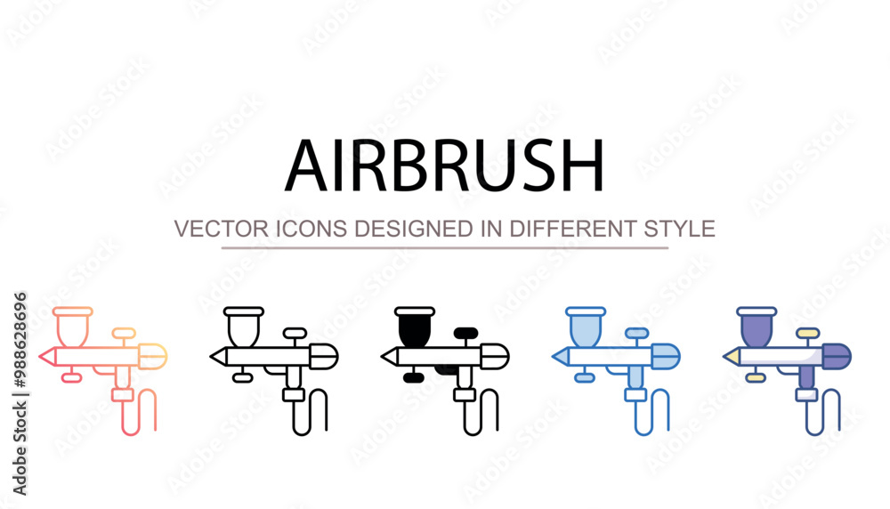 Fototapeta premium Airbrush icon design with white background stock illustration