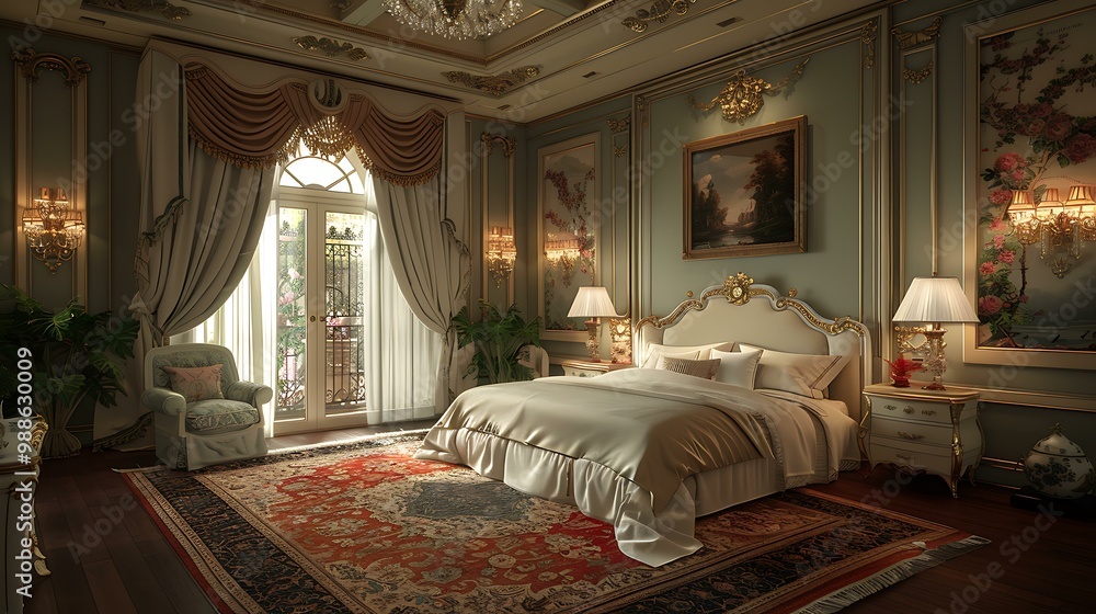Obraz premium European-style luxury bedroom