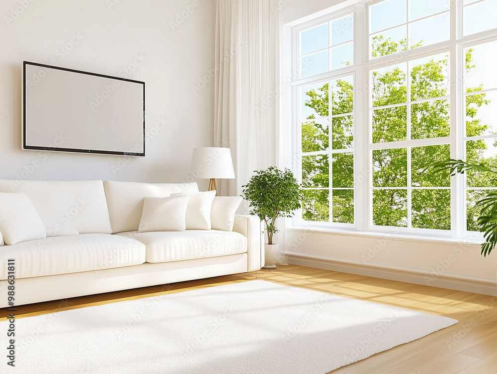 Fototapeta premium Modern livingroom. Stylish Interior Design Background