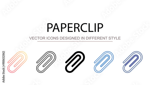 Paperclip icon design with white background stock illustration