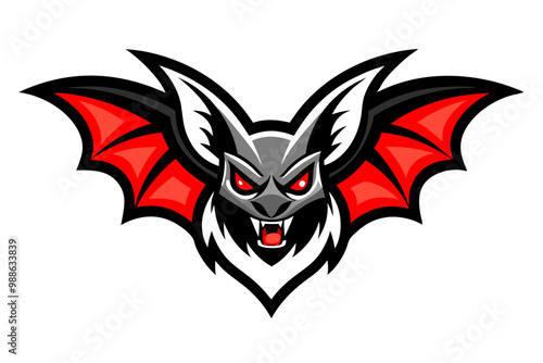 Bat head mascot logo design vector photo