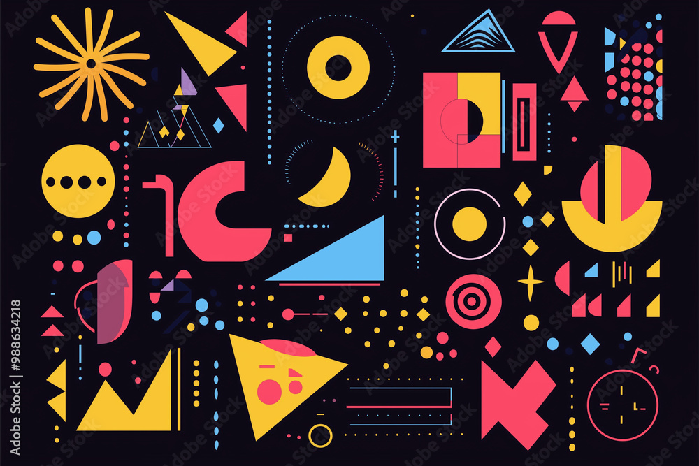 Abstract geometric shape and icon Abstract geometric shape and icon
