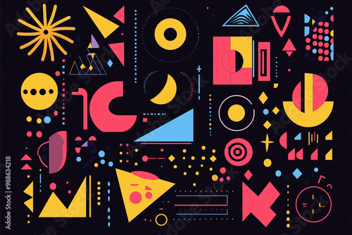 Abstract geometric shape and icon