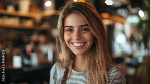 Attractive cheerful cashier women serving customer with service mind