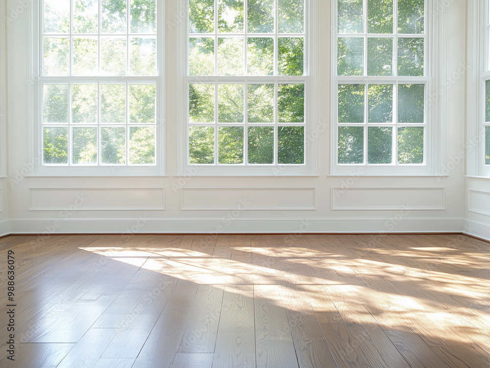 Fototapeta premium Old white room with windows 
