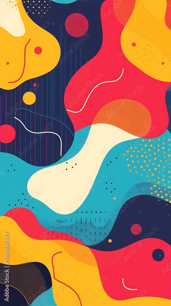 Abstract Background With Geometric Shapes And Colorful Design