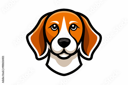 Beagle head mascot logo design vector