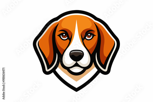 Beagle head mascot logo design vector