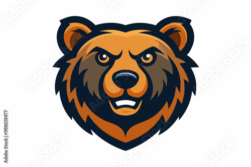 Bear Cub head mascot logo design vector