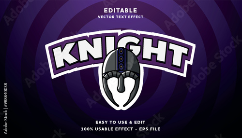 Viking helmet logo with knight text effect