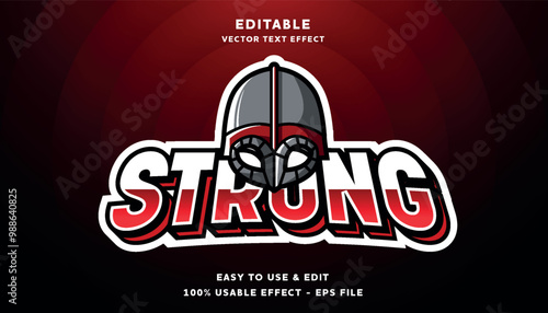 Viking helmet logo with strong text effect