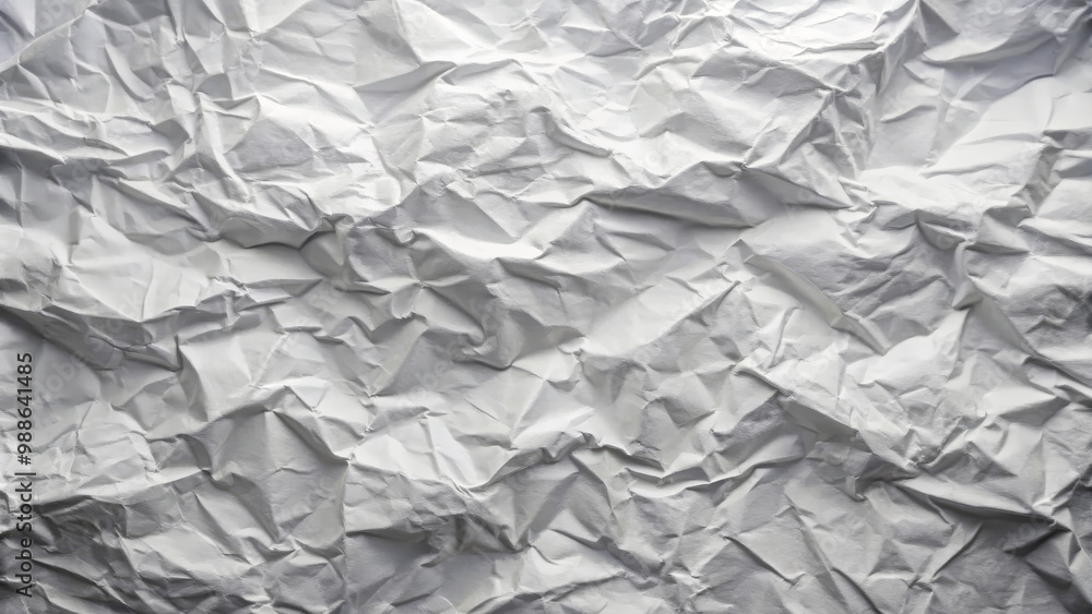Obraz premium A textured background of crumpled white paper displays intricate folds and shadows, creating an artistic feel. The natural light enhances the design and depth throughout