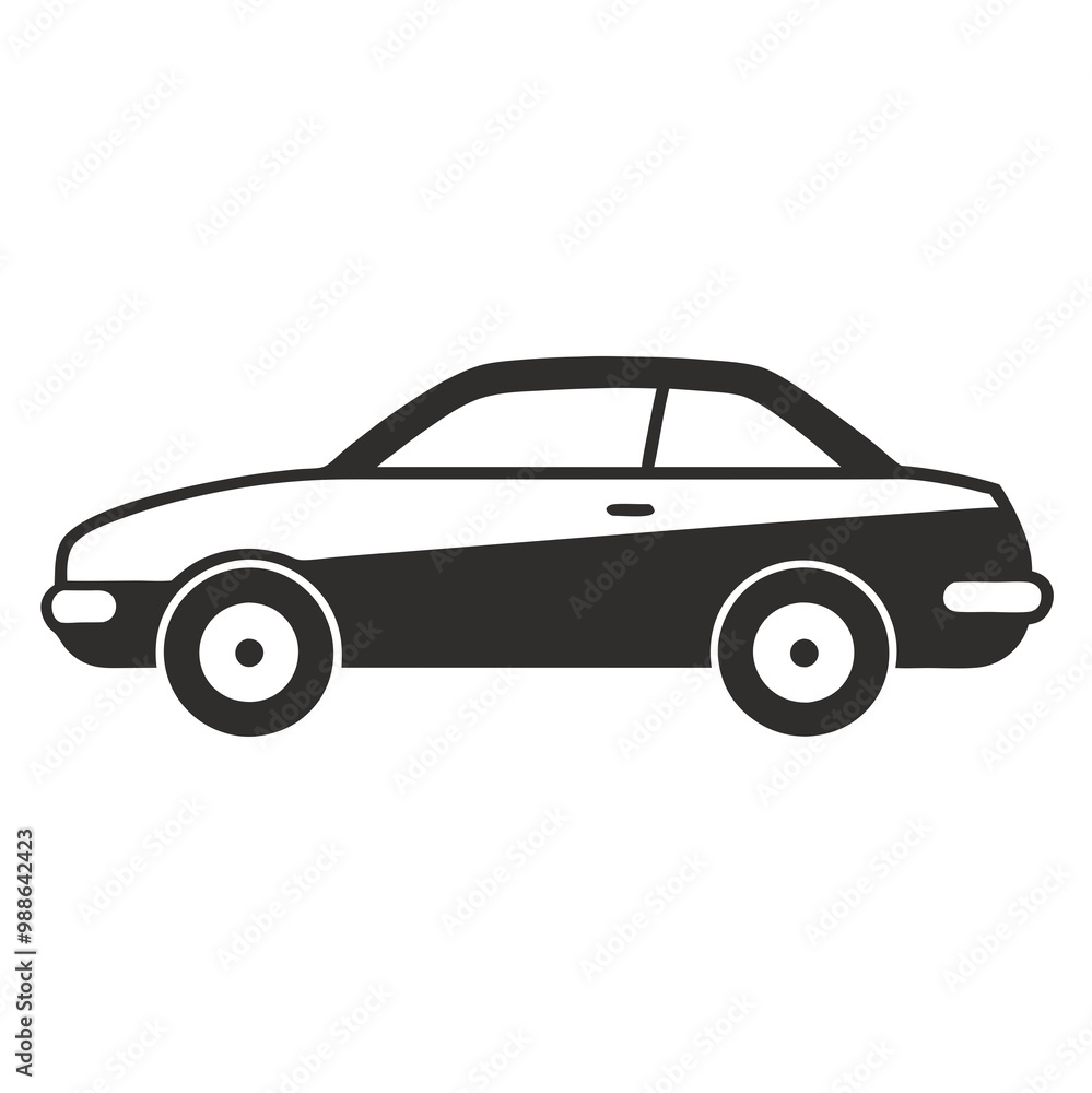 Car isolated on white silhouettes vector line art illustration Car isolated on white silhouettes vector line art illustration