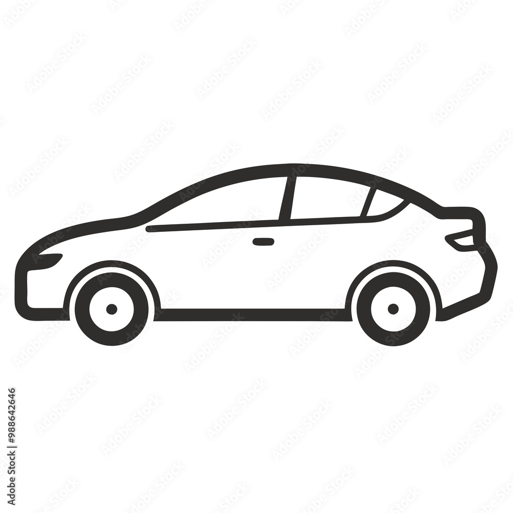 Car isolated on white silhouettes vector line art illustration Car isolated on white silhouettes vector line art illustration