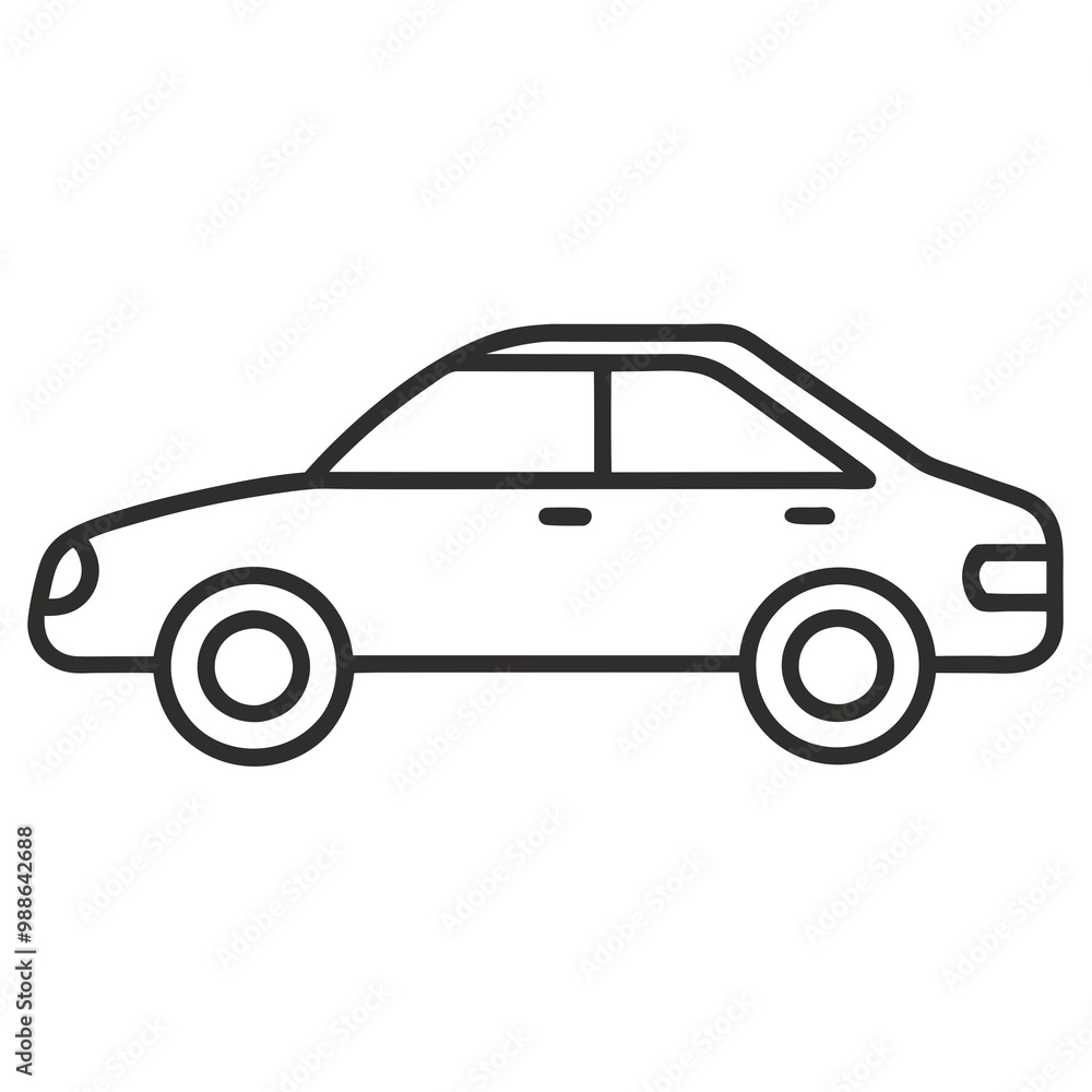 Car isolated on white silhouettes vector line art illustration Car isolated on white silhouettes vector line art illustration