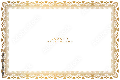 swirl page Golden vintage wedding invitation card islamic certificate border line pattern illustration frame 