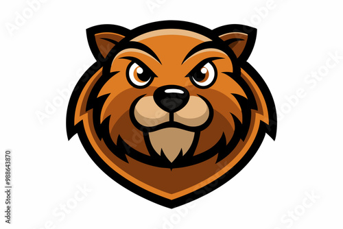 Beaver head mascot logo design vector