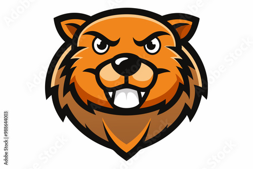 Beaver head mascot logo design vector