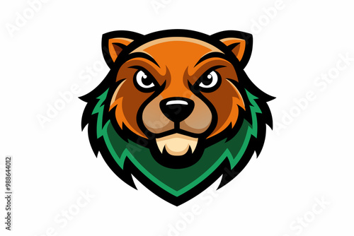 Beaver head mascot logo design vector