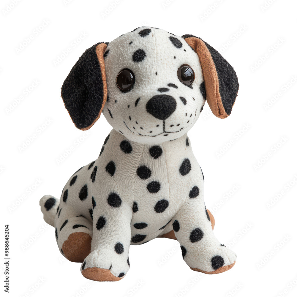 Adorable Plush Dalmatian Dog Toy for Kids on isolated transparent background. Adorable Plush Dalmatian Dog Toy for Kids on isolated transparent background.