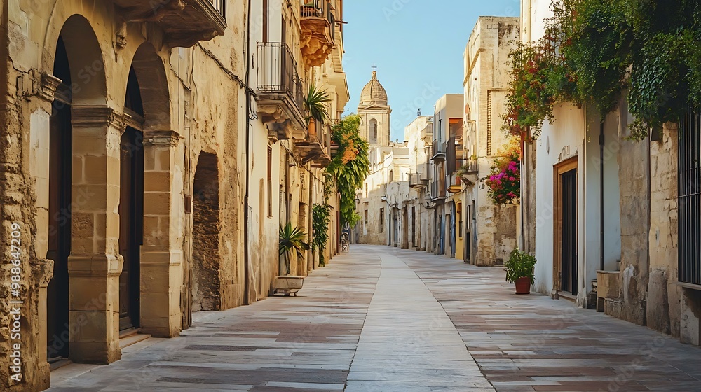 Obraz premium Empty Stone Street in an Italian Town