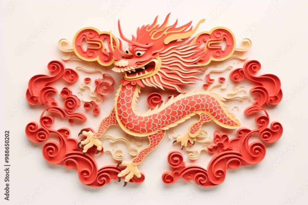 Chinese new year dragon craft representation. Chinese new year dragon craft representation.