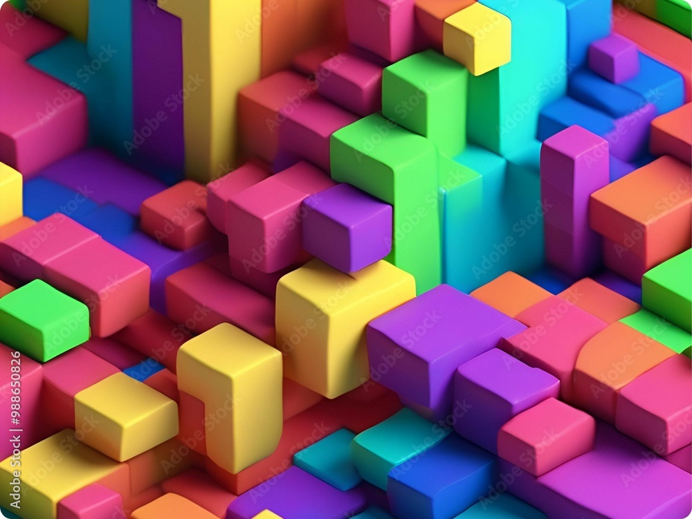 cubes background, Abstract art cubes background, Abstract art