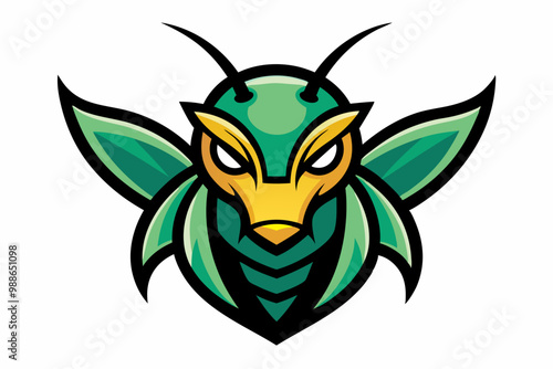 Beetle head mascot design vector