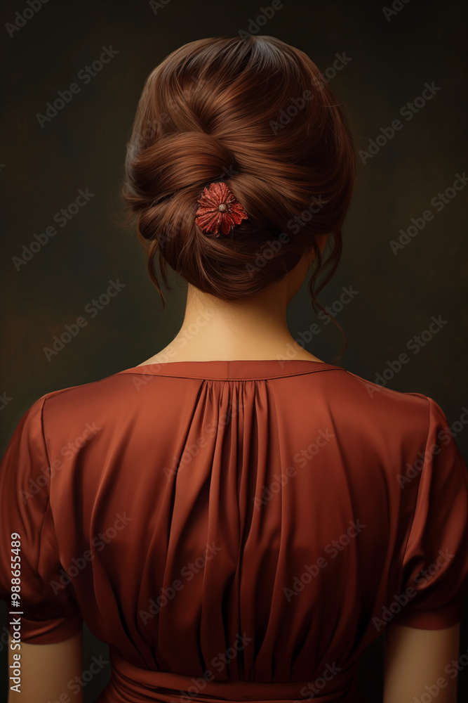 Portrait of beautiful asian woman, back view Portrait of beautiful asian woman, back view