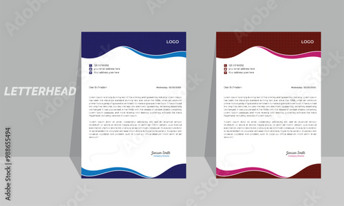 Creative simple modern business letterhead template design 