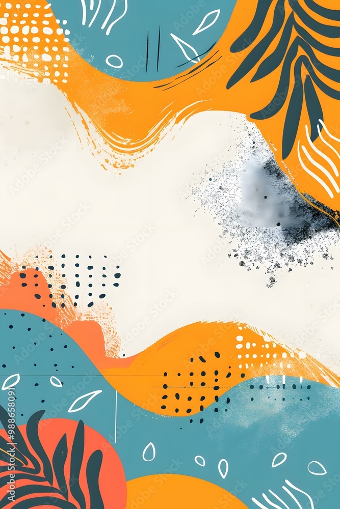 Fototapeta premium Abstract Art Background With Shapes And Lines