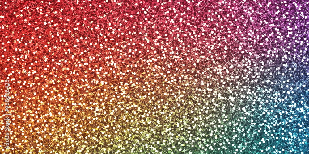 Rainbow glitter texture banner. Copy space