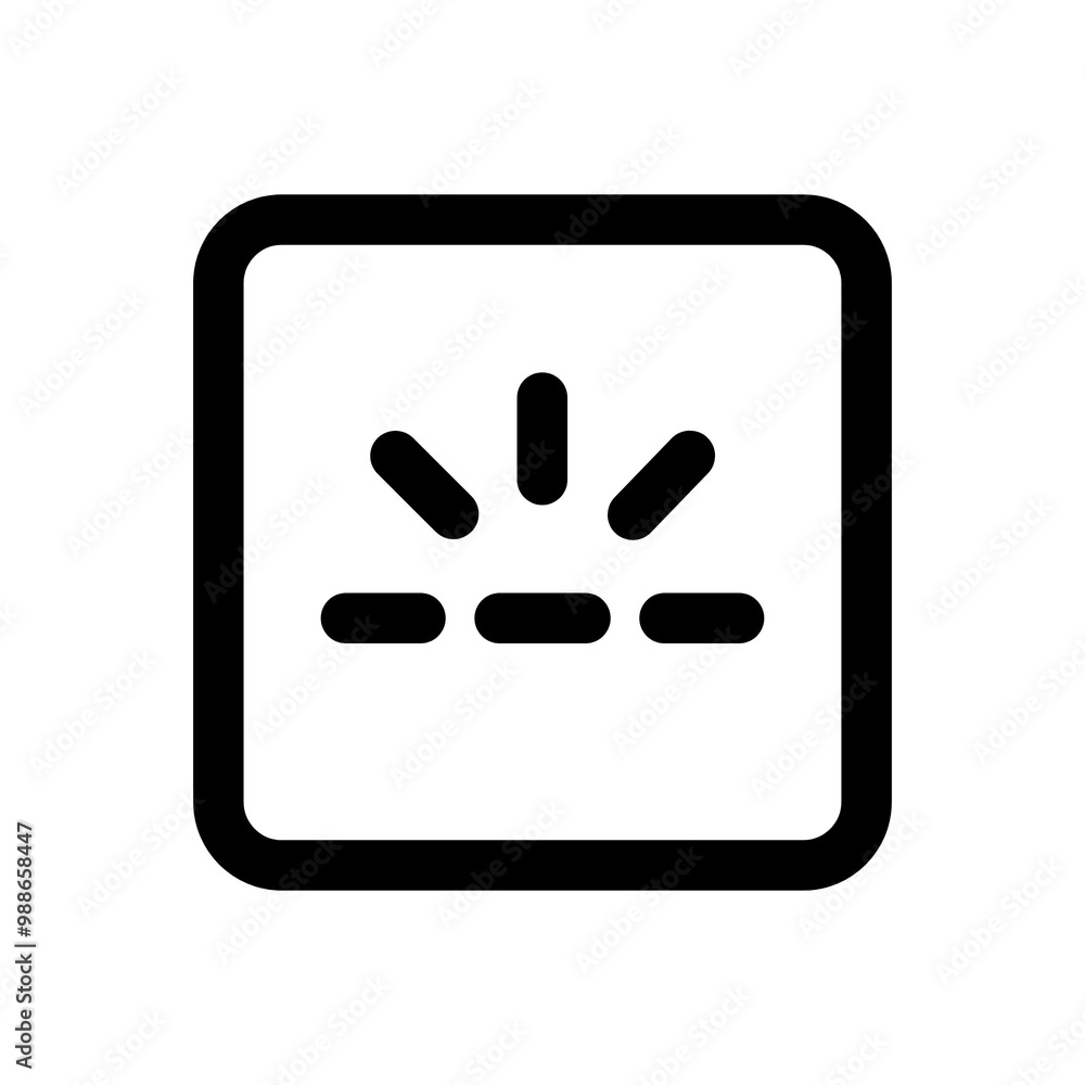 Keyboard brightness icon in black and outline style Keyboard brightness icon in black and outline style