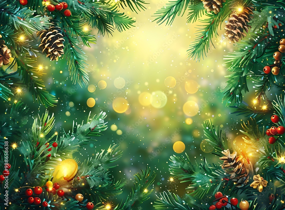 Christmas background with fir branches and decorations Christmas background with fir branches and decorations