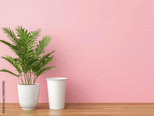 Wallpaper Mural Three dimensional render of corner of pink colored living room  Torontodigital.ca