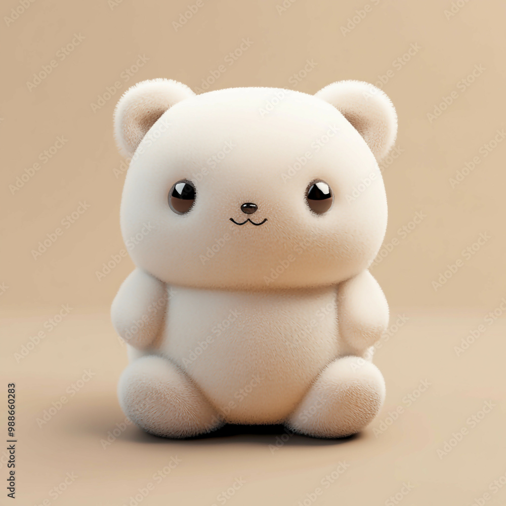 Fototapeta premium 3D Plushie Icon: Soft Toy for Kids Illustration Logo