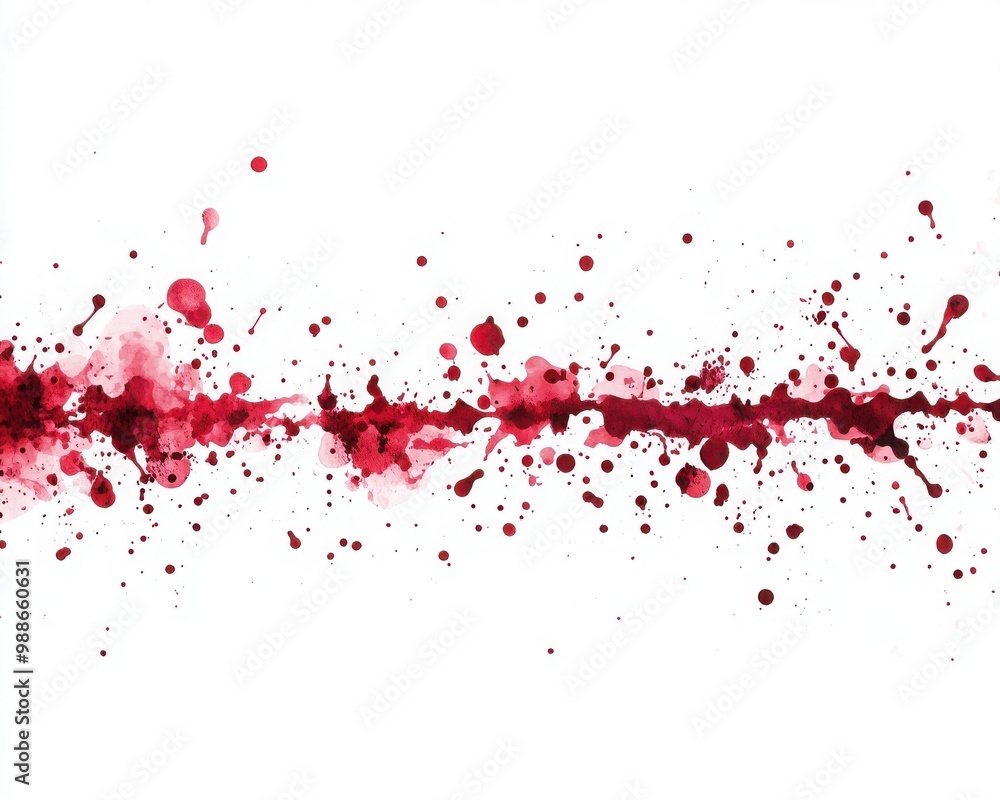 Red watercolor splashes white background, ideal artistic designs.