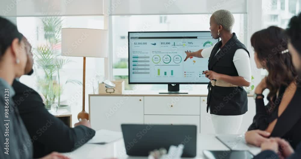 Group of people, business meeting and collaboration in office with project, data analysis in tech company. Team, discussion and development for workshop, analytics and presentation for brainstorming