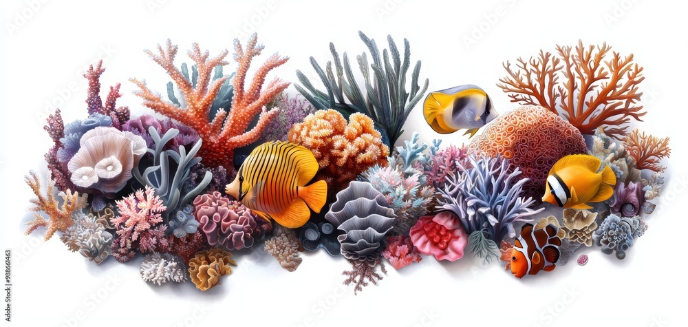An intricate and immersive painting of an underwater world teeming with colorful coral reefs, tropical fish, and marine life An intricate and immersive painting of an underwater world teeming with colorful coral reefs, tropical fish, and marine life
