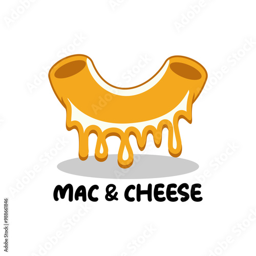 Mac and cheese logo vector illustration template