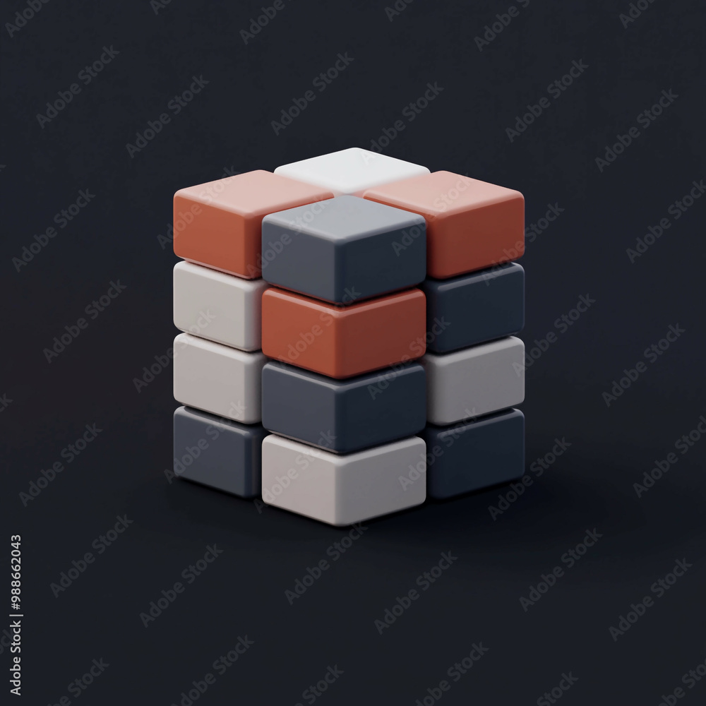 3D Blocks Icon: Creative Construction Toy Illustration Logo 3D Blocks Icon: Creative Construction Toy Illustration Logo