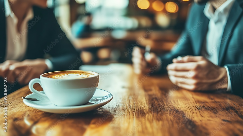 Close-up of a Cup of Coffee on a Wooden Table with Blurred Background - Photo Close-up of a Cup of Coffee on a Wooden Table with Blurred Background - Photo
