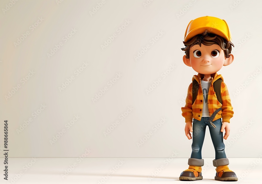 Cute 3D cartoon boy character Cute 3D cartoon boy character