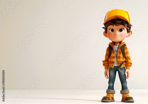 Cute 3D cartoon boy character